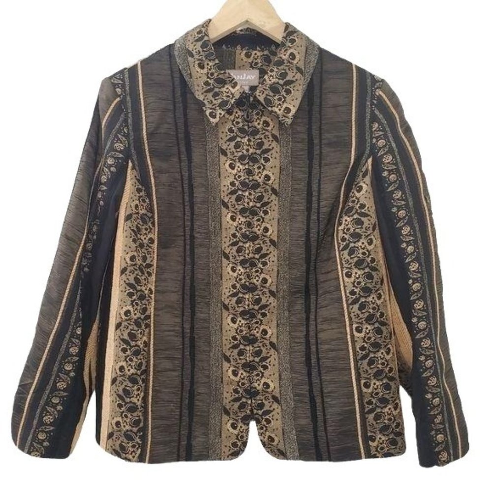 TanJay | Petite Floral Print Abstract Blazer Top